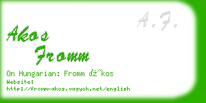 akos fromm business card